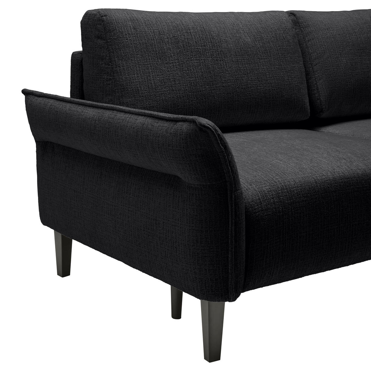 3-SITS SOFFA i vävt tyg svart  - svart/cremefärgad, Modern, trä/textil (183/85/92cm) - MID.YOU