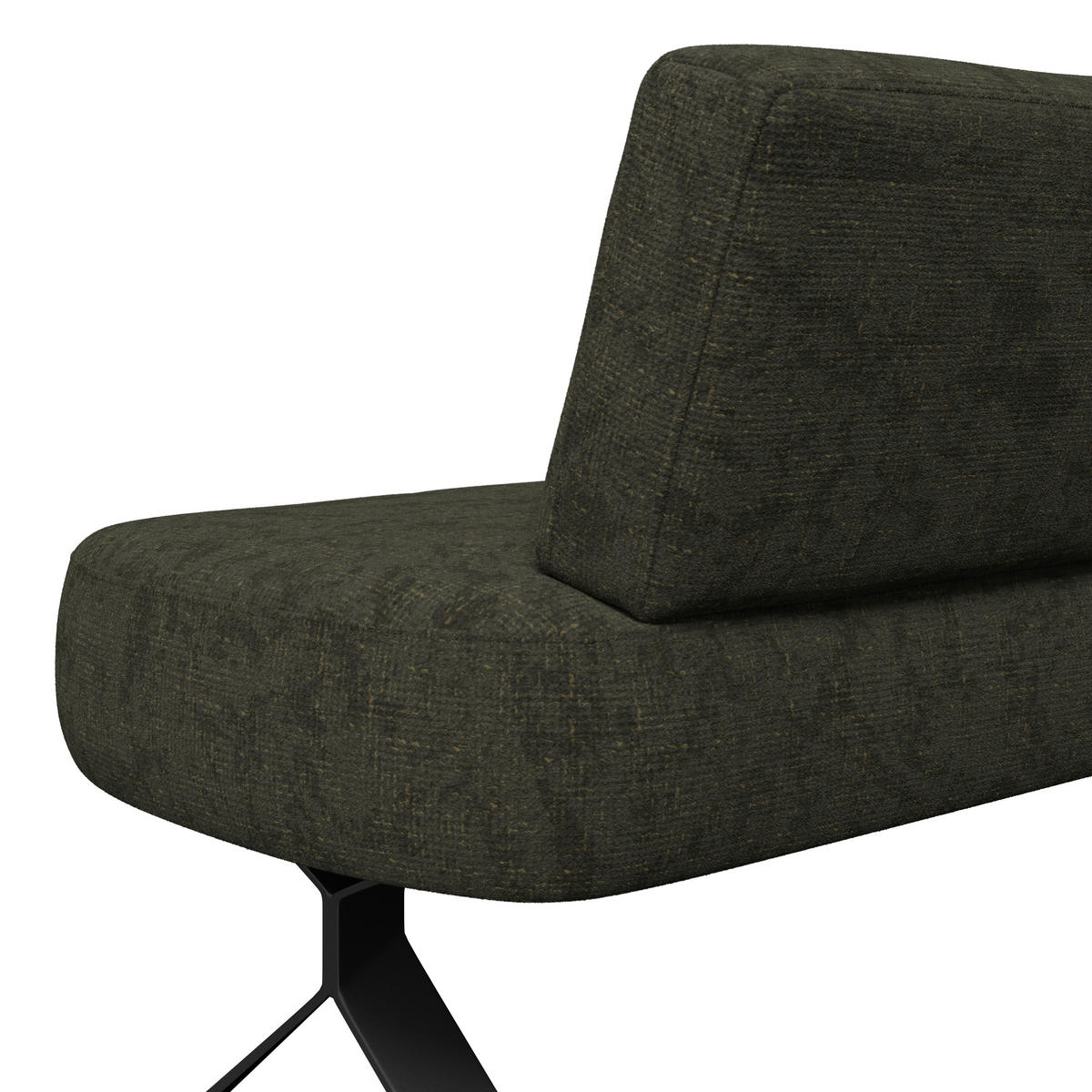 ECKBANK 176/248 cm Webstoff Grün   - Schwarz/Grün, MODERN, Textil/Metall (176/248cm) - Livetastic