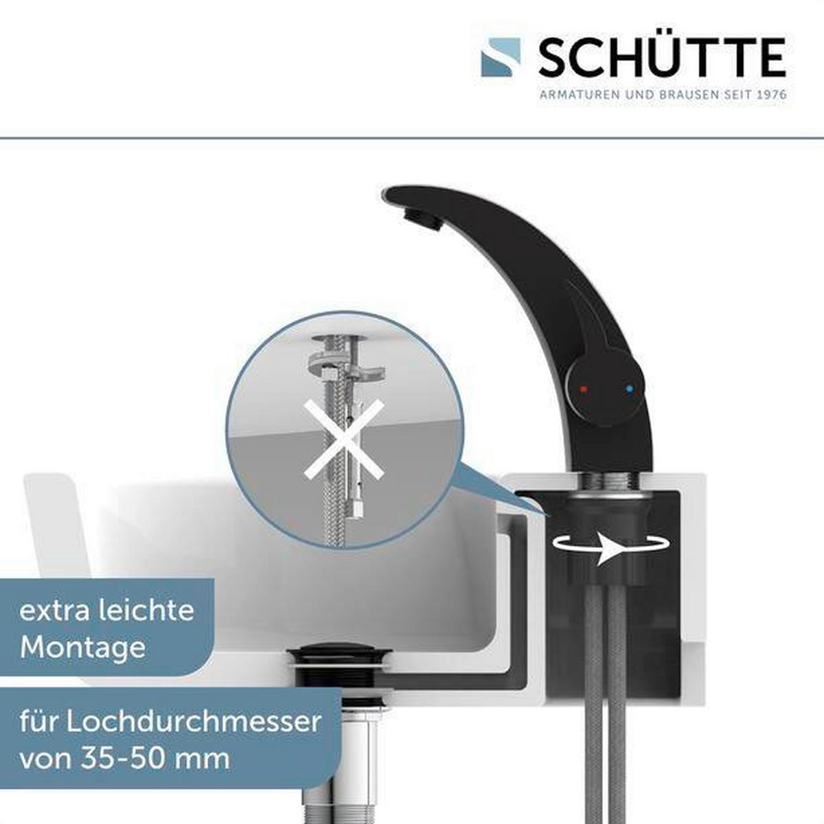 UMYVADLOVÁ ARMATURA - černá, Moderní, kov (5,0/17,0/15,0cm) - Schütte