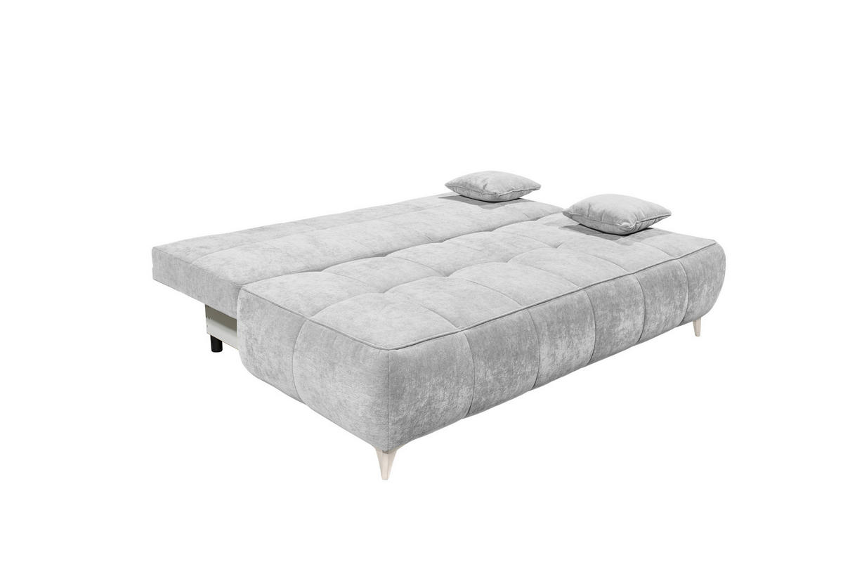 SCHLAFSOFA ELISA Webstoff Silberfarben  inkl. Bettkasten  - Kaschmir/Silberfarben, MODERN, Kunststoff/Textil (215/96/106cm) - MID.YOU