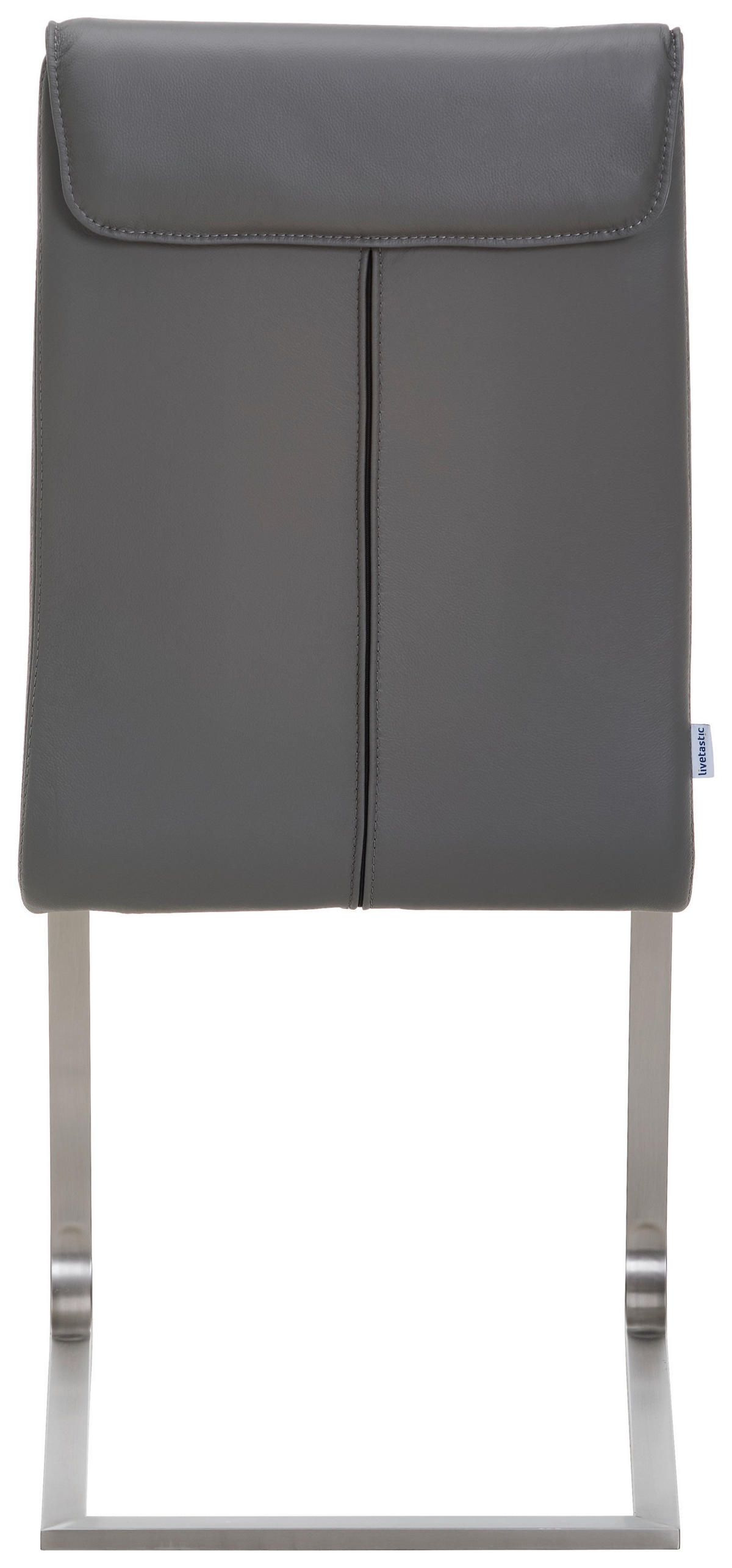 SCHWINGSTUHL  in Edelstahl Echtleder pigmentiert  - Edelstahlfarben/Dunkelgrau, Design, Leder/Metall (46/99/62cm) - Livetastic