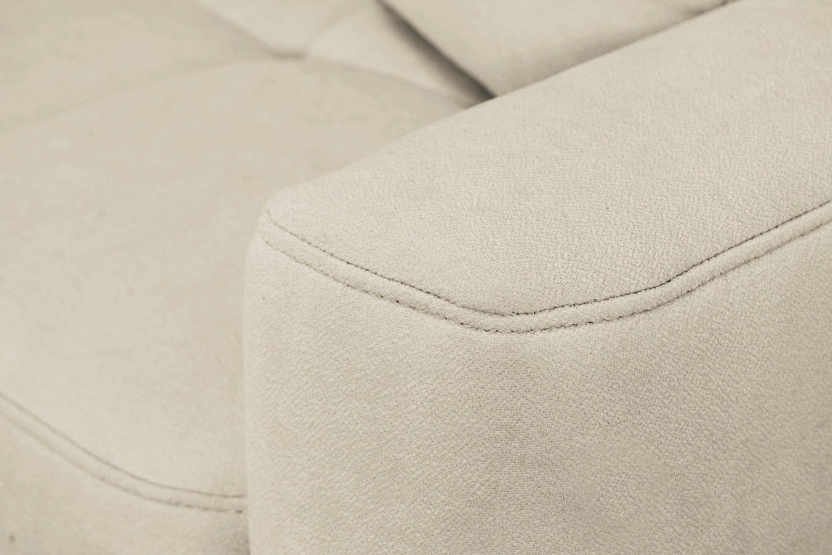 ECKSOFA Creme Chenille, Struktur  - Creme, Design, Textil (237/186cm) - MID.YOU