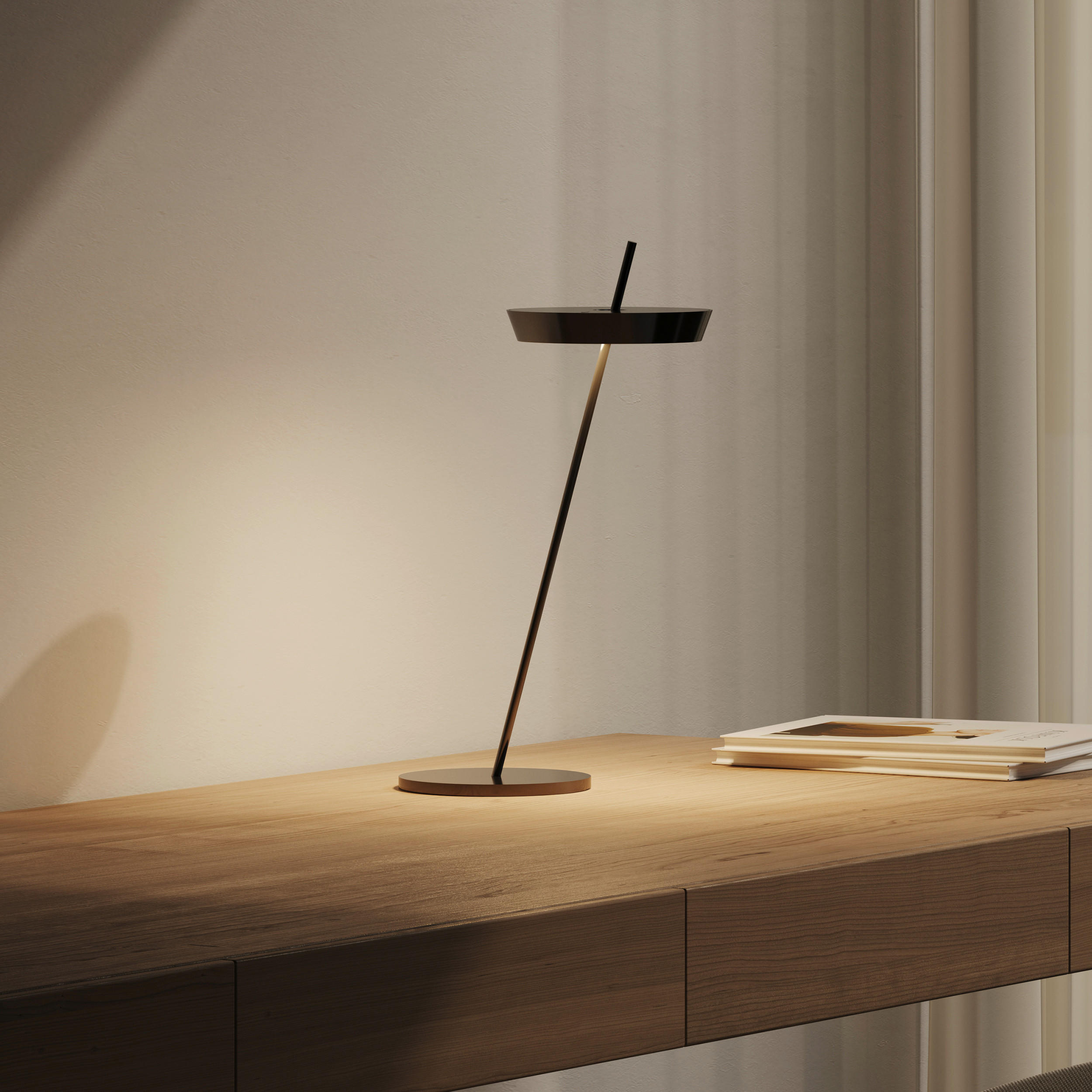 AKKU-TISCHLEUCHTE Mahina 20,7/13,3/35,5 cm   - Schwarz Hochglanz, Design, Metall (20,7/13,3/35,5cm)