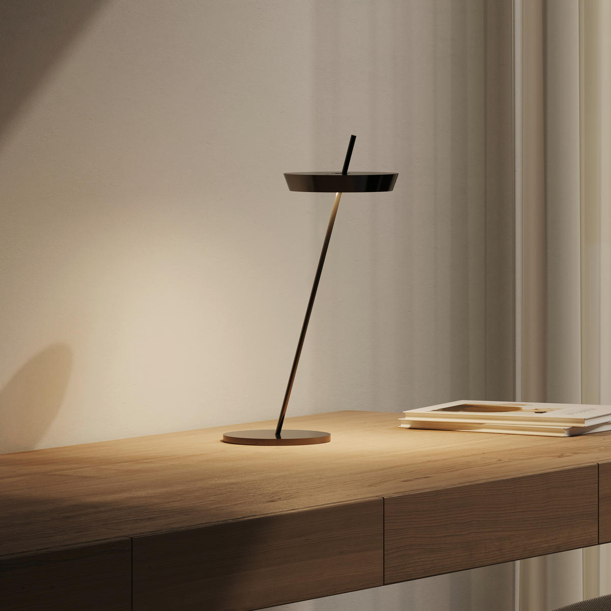 AKKU-TISCHLEUCHTE Mahina 20,7/13,3/35,5 cm   - Schwarz Hochglanz, Design, Metall (20,7/13,3/35,5cm)