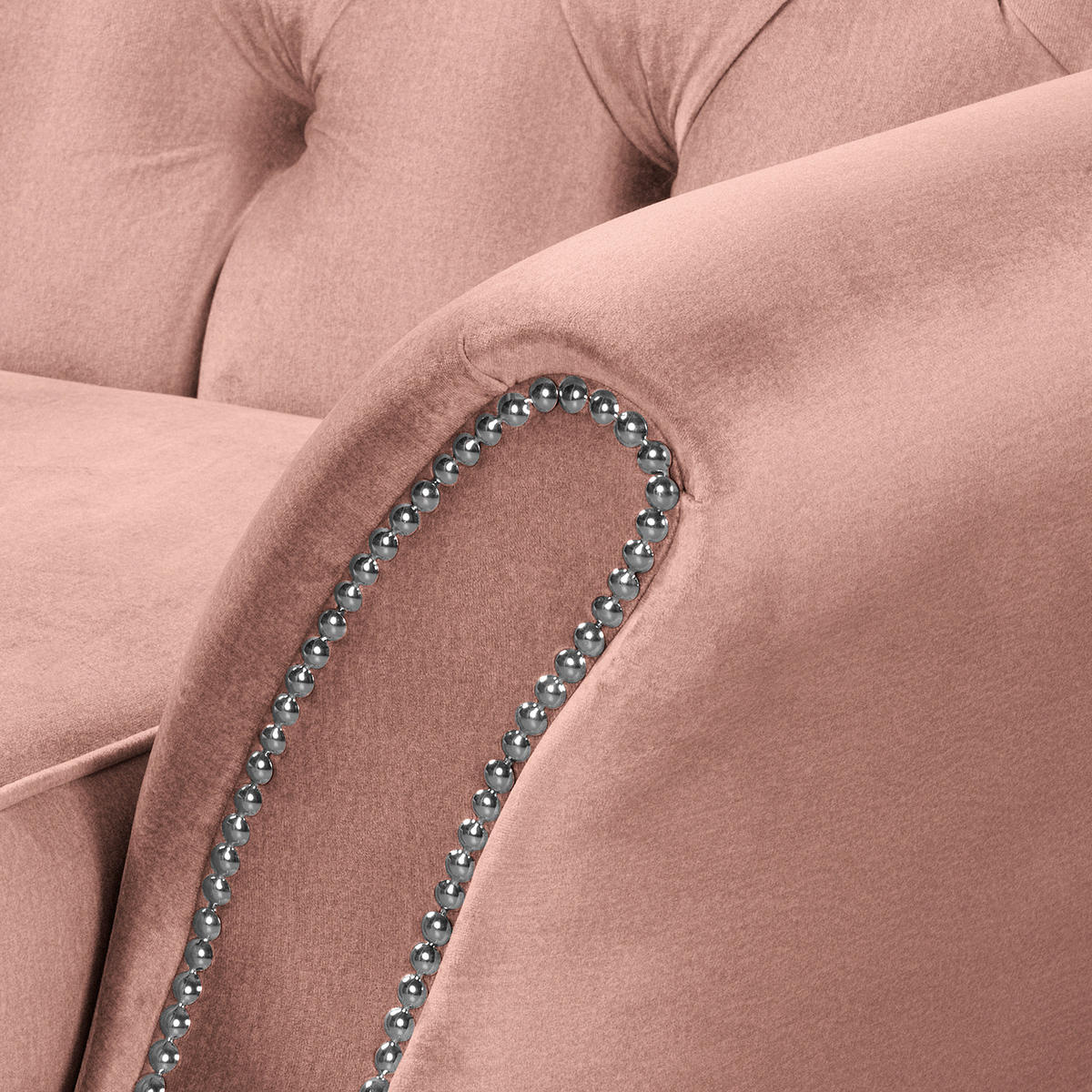 3-SITZER-SOFA Jersey in Velours Rot  - Dunkelbraun/Rot, Design, Holz/Textil (210/98/95cm) - P & B