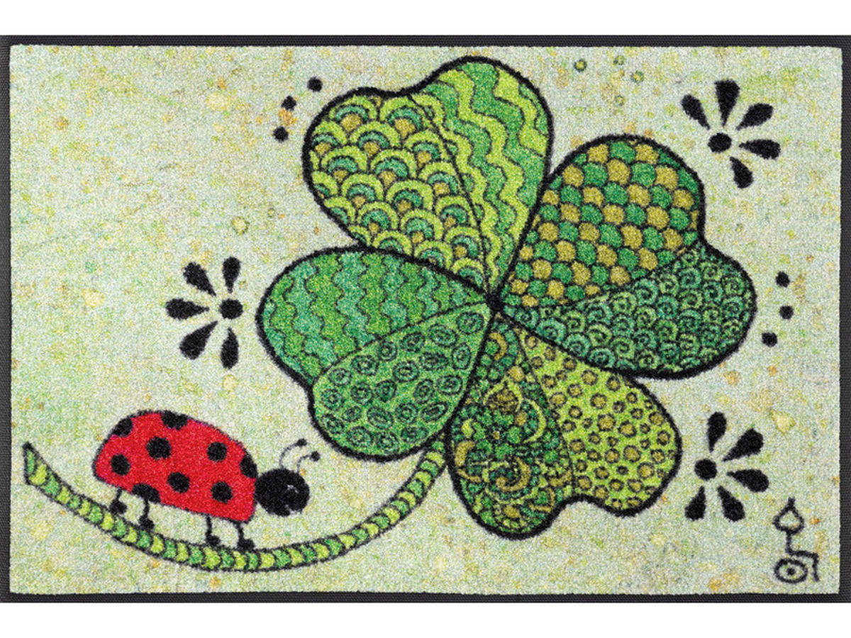 PREDPRAŽNIK  Glück auf allen Wegen     50/75 cm    potiskano  zelena, rdeča  - rdeča/zelena, Konvencionalno, umetna masa/tekstil (50/75cm) - wash+dry
