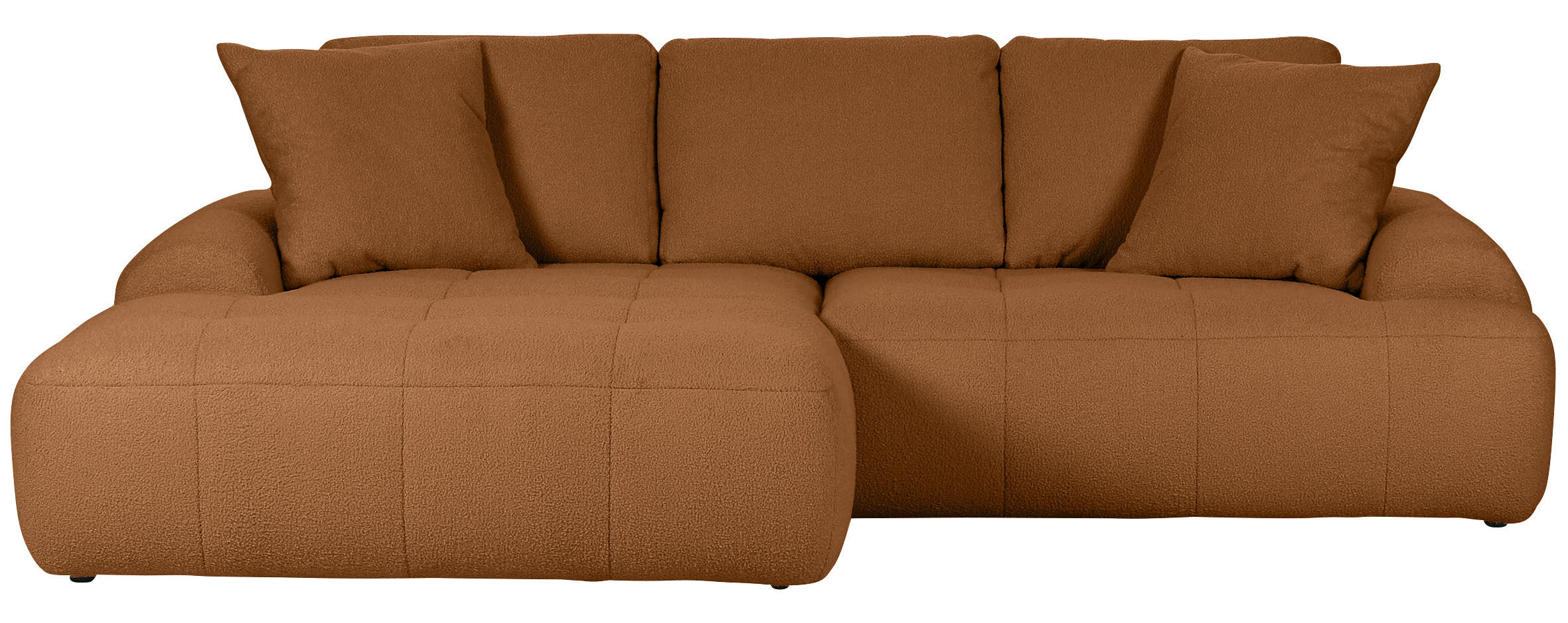 ECKSOFA in Flachgewebe Rostfarben  - Rostfarben/Schwarz, Konventionell, Kunststoff/Textil (195/286cm) - Carryhome