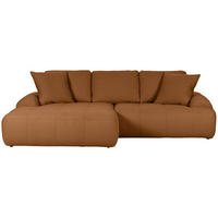 ECKSOFA in Flachgewebe Rostfarben  - Rostfarben/Schwarz, Konventionell, Kunststoff/Textil (195/286cm) - Carryhome