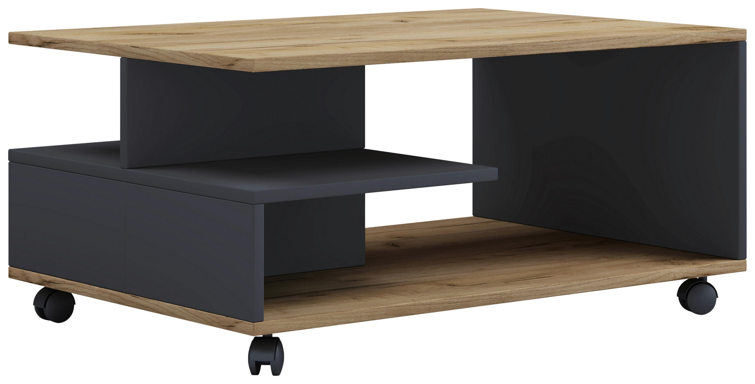 COUCHTISCH Holzwerkstoff 80/50/41 cm  - Honigeiche/Anthrazit, Design, Holzwerkstoff/Kunststoff (80/50/41cm) - MID.YOU