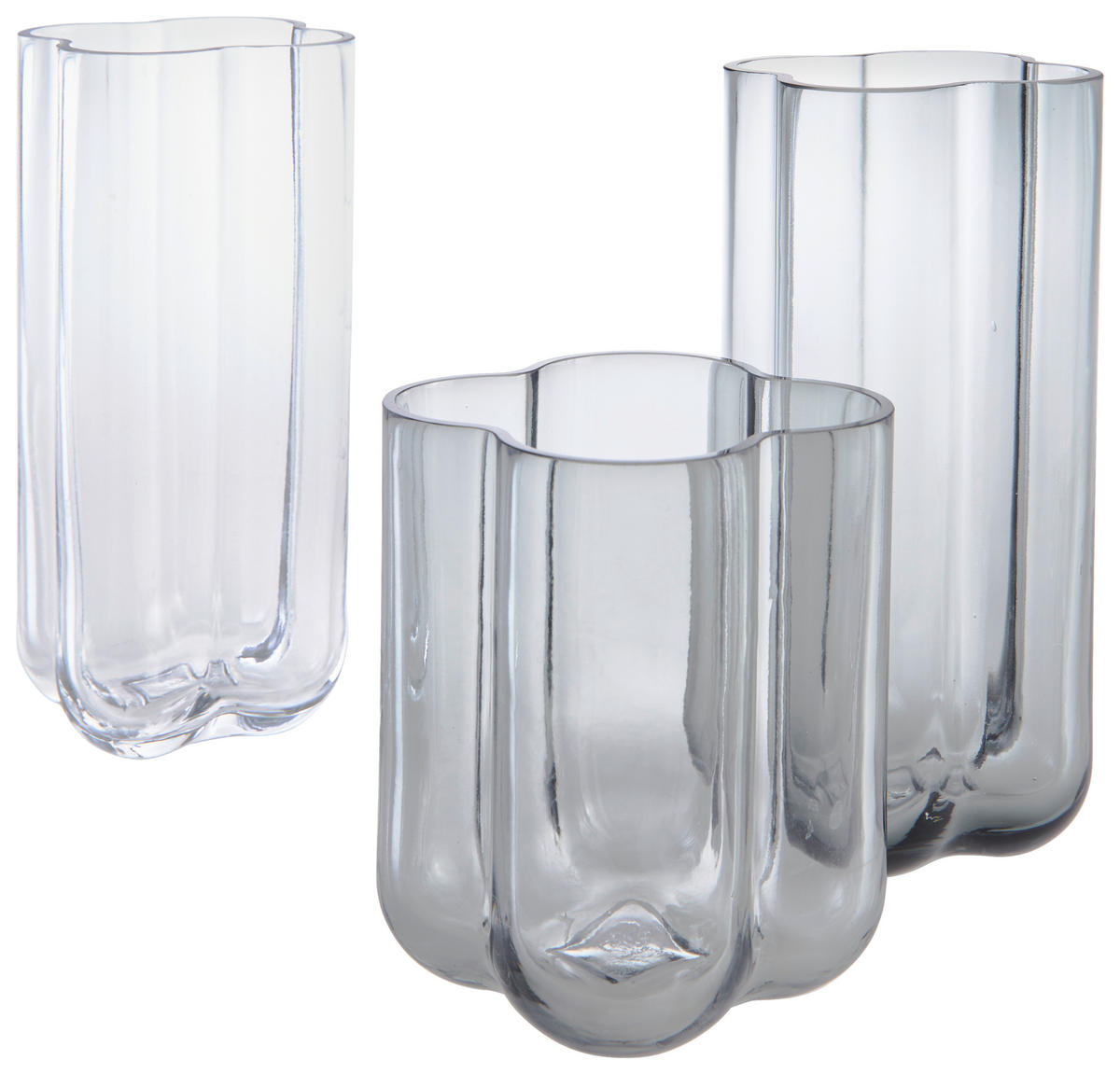 VASE PUA  - Dunkelgrau, KONVENTIONELL, Glas (14/16cm) - Blomus