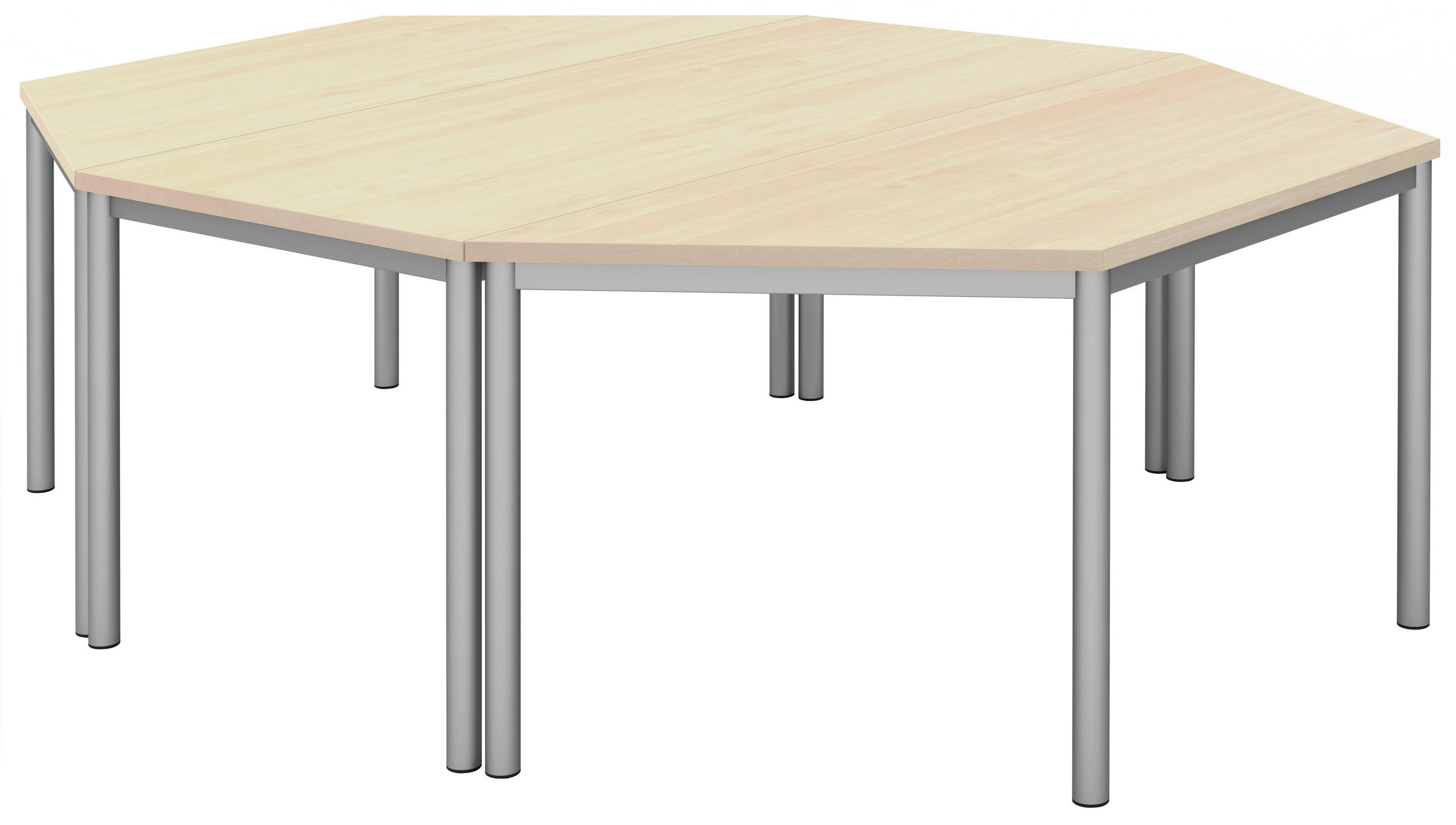 KONFERENZTISCH 240/160/72 cm Grau, Ahornfarben, Alufarben  - Ahornfarben/Alufarben, Konventionell, Holzwerkstoff/Metall (240/160/72cm) - Moderano