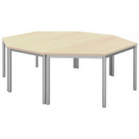 KONFERENZTISCH 240/160/72 cm Grau, Ahornfarben, Alufarben  - Ahornfarben/Alufarben, Konventionell, Holzwerkstoff/Metall (240/160/72cm) - Moderano