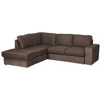 ECKSOFA in Mikrofaser Taupe  - Taupe/Chromfarben, Konventionell, Textil/Metall (213/248cm) - MID.YOU