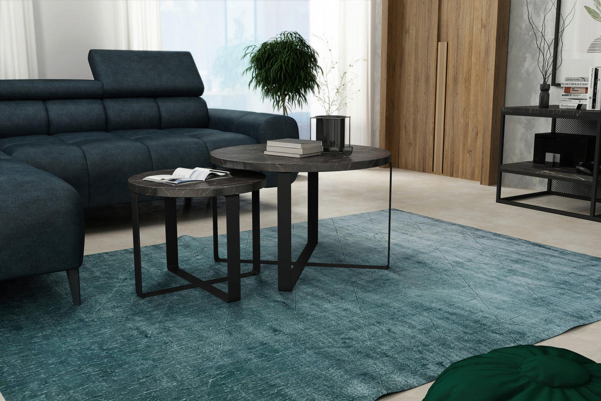 SOFFBORD SET i metall, trämaterial 60/41/60/41/39/34 cm  - svart, Design, metall/trämaterial (60/41/60/41/39/34cm) - Stylife