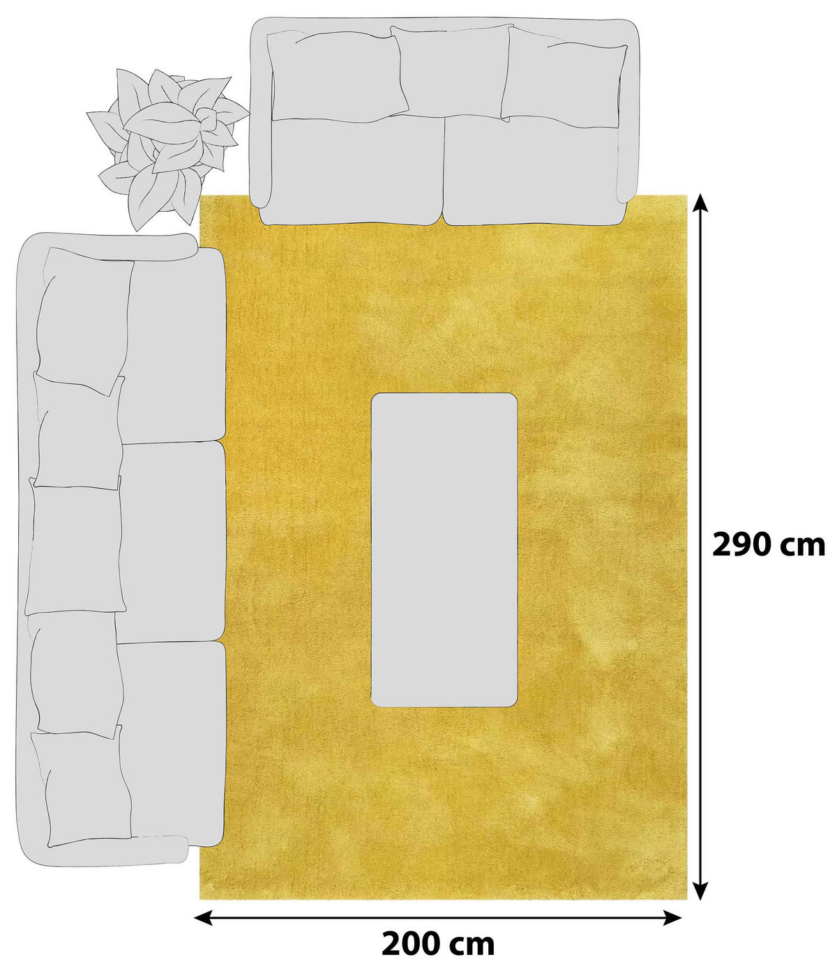 HOCHFLORTEPPICH 200/290 cm Relaxx Gelb  - Gelb, Basics, Textil (200/290cm) - Esprit