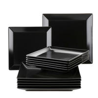 TAFELSERVICE Manhattan City 12-teilig  - Schwarz Hochglanz, Basics, Keramik - Mäser