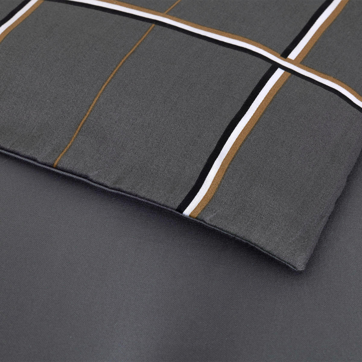 BETTWÄSCHESET Boss Check 160/210 cm  50 cm/70 cm  - Grau, Design, Textil (160/210cm) - Hugo Boss