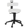 BÜROHOCKER Weiß  - Schwarz/Weiß, Basics, Leder/Kunststoff (40/74-86/46cm) - MID.YOU