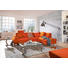 WOHNLANDSCHAFT in Textil Orange - Chromfarben/Orange, Design, Textil/Metall (198/274cm) - Venda WOHNLANDSCHAFT in Textil Orange - Chromfarben/Orange, Design, Textil/Metall (198/274cm) - Venda