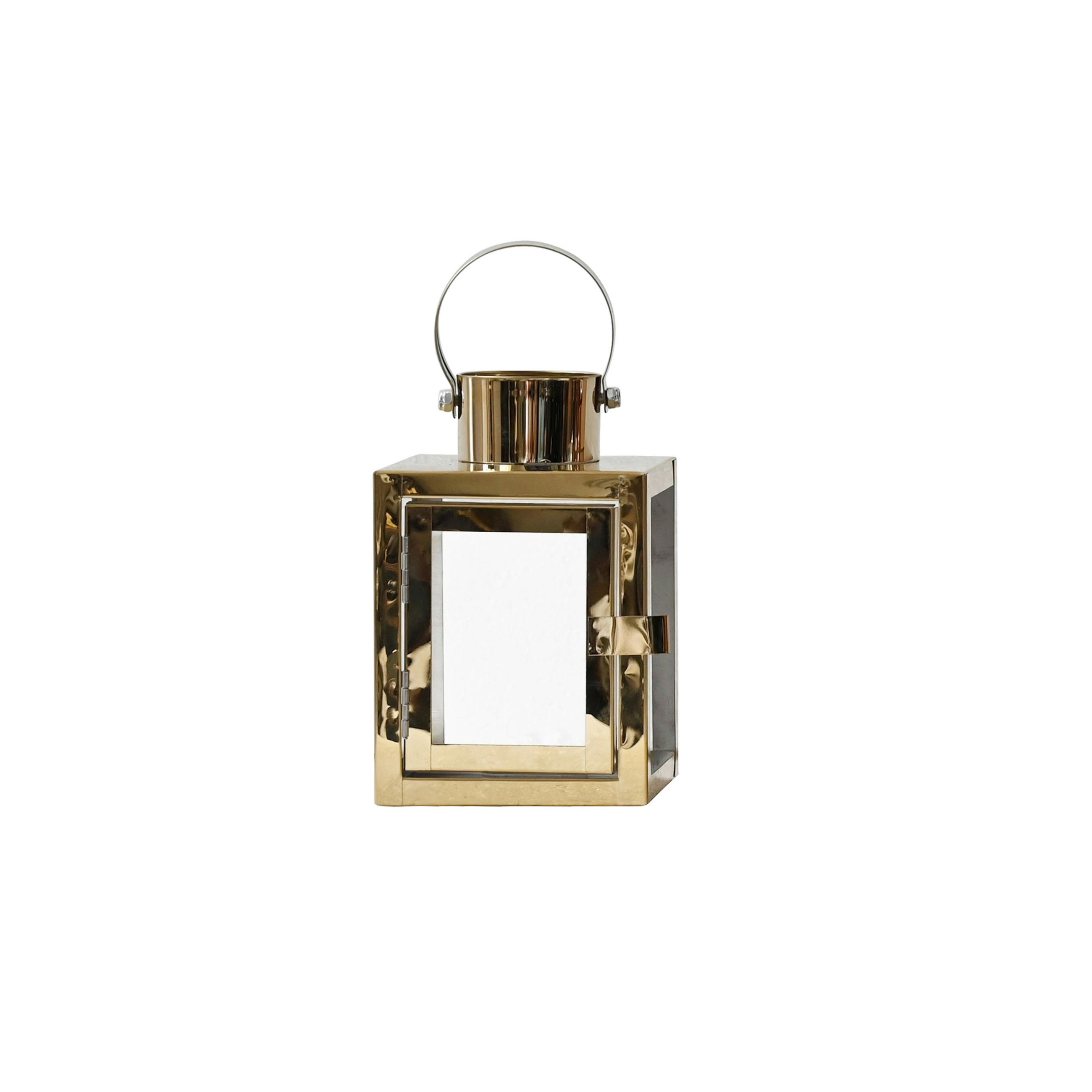 LATERNA - zlate barve, Basics, kovina/steklo (10/15/10cm) - Ambia Home