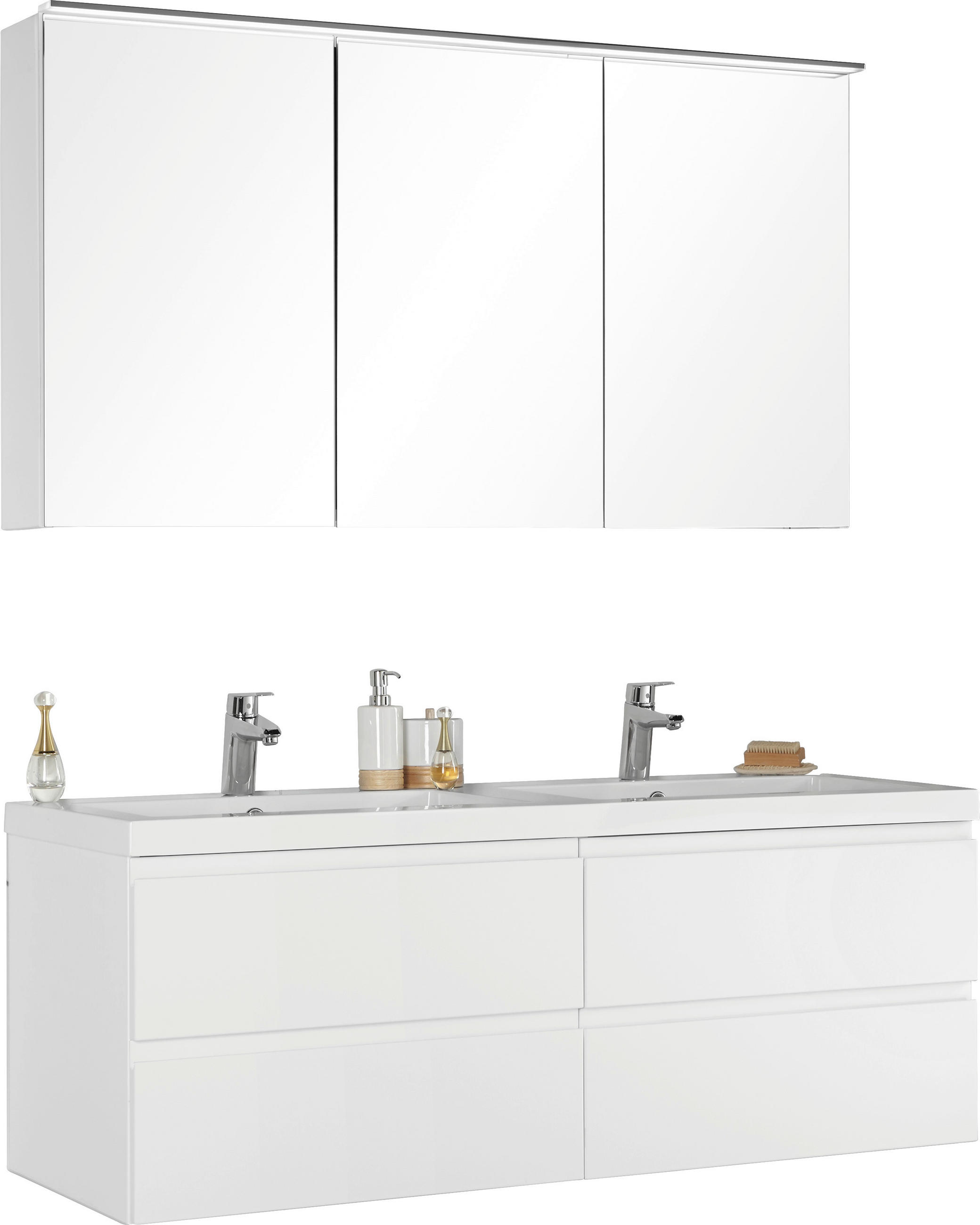 BADEZIMMER  in 140 cm  - Weiß, Design, Glas/Holz (140cm) - Novel