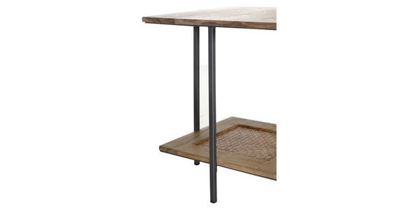 BEISTELLTISCHSET Akazie, Rattan massiv quadratisch Akaziefarben - Anthrazit/Akaziefarben, Trend, Holz/Metall - Carryhome