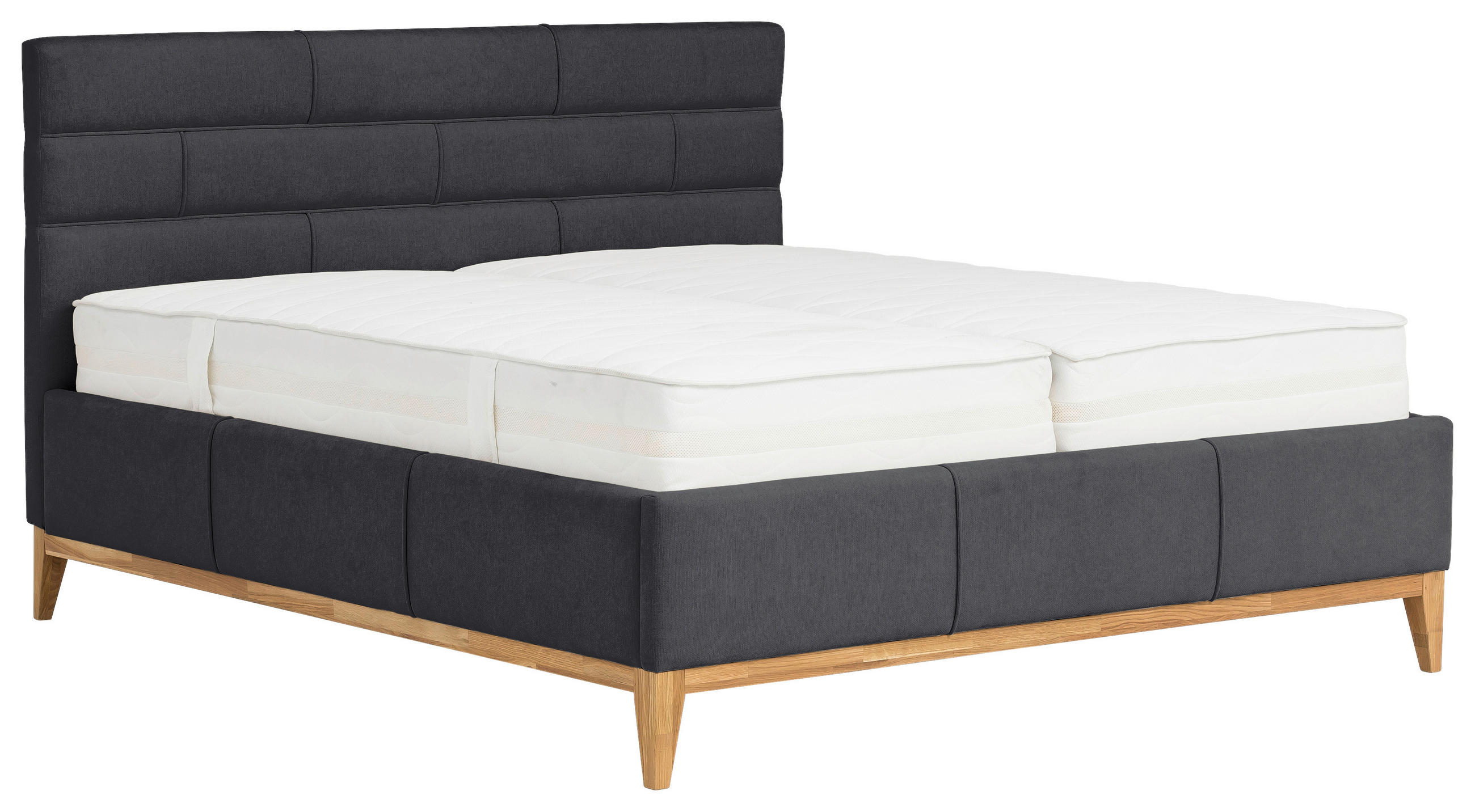 KÁRPITOZOTT ÁGY 180/200 cm  fekete  - fekete, Basics, műanyag/textil (180/200cm) - Carryhome