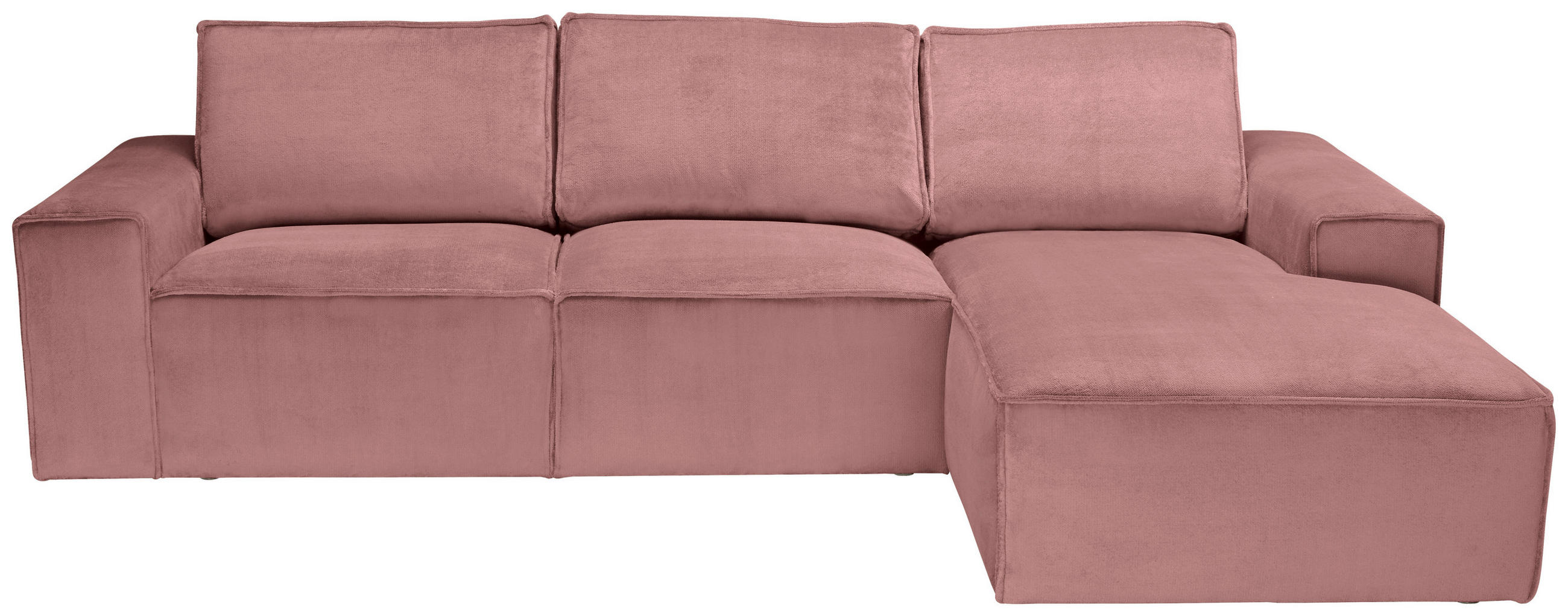 ECKSOFA Rosa Chenille - Schwarz/Rosa, KONVENTIONELL, Kunststoff/Textil (272/168cm) - Carryhome