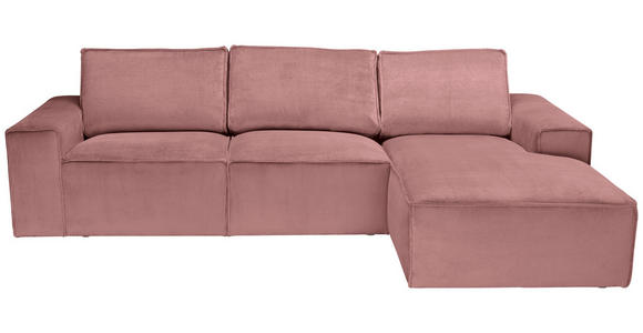ECKSOFA Rosa Chenille - Schwarz/Rosa, KONVENTIONELL, Kunststoff/Textil (272/168cm) - Carryhome