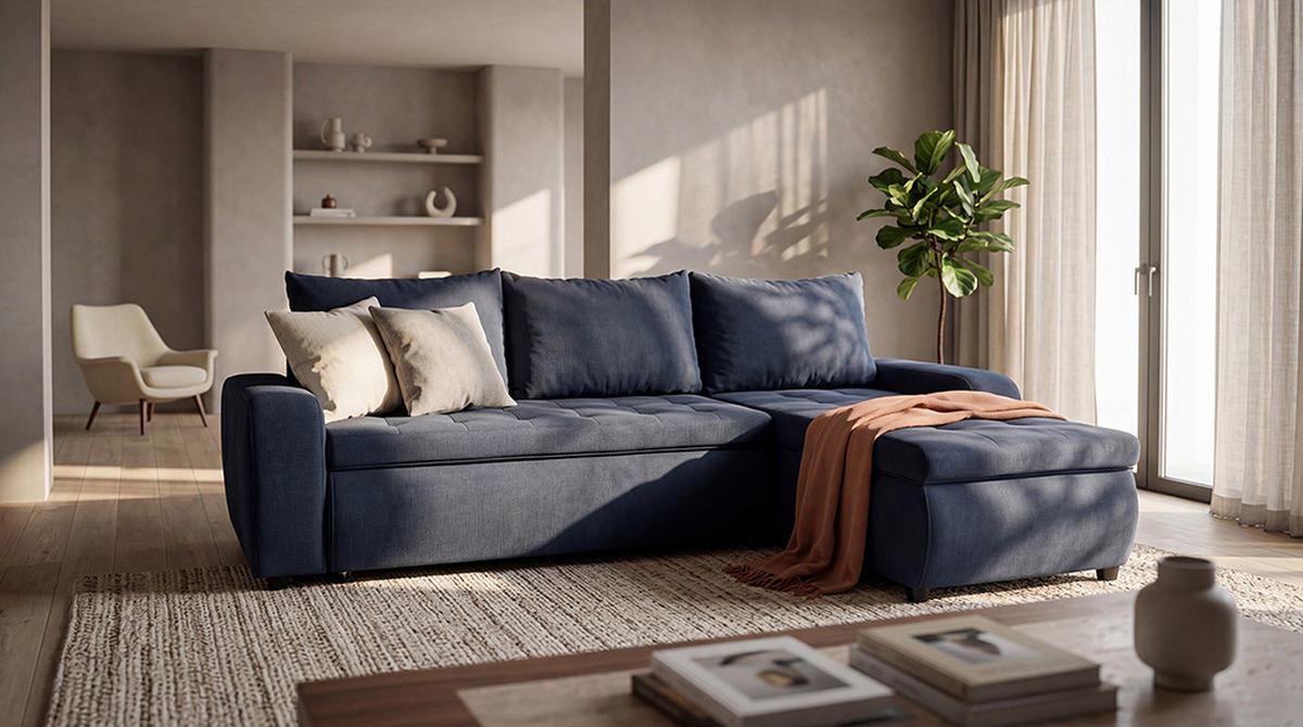 SJEDEĆA GARNITURA tekstil    - crna, Moderno, tekstil (250/160cm) - Ti'me