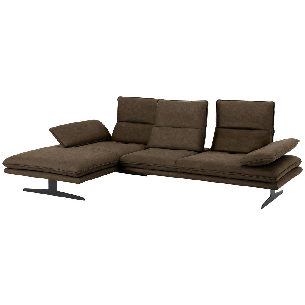 Thumbnail - Chilliano Ecksofa, Braun, Textil, Uni, Ottomane links, L-Form, 291x164 cm, Goldenes M, Emas, Dgm, Typenauswahl, Lederaus...