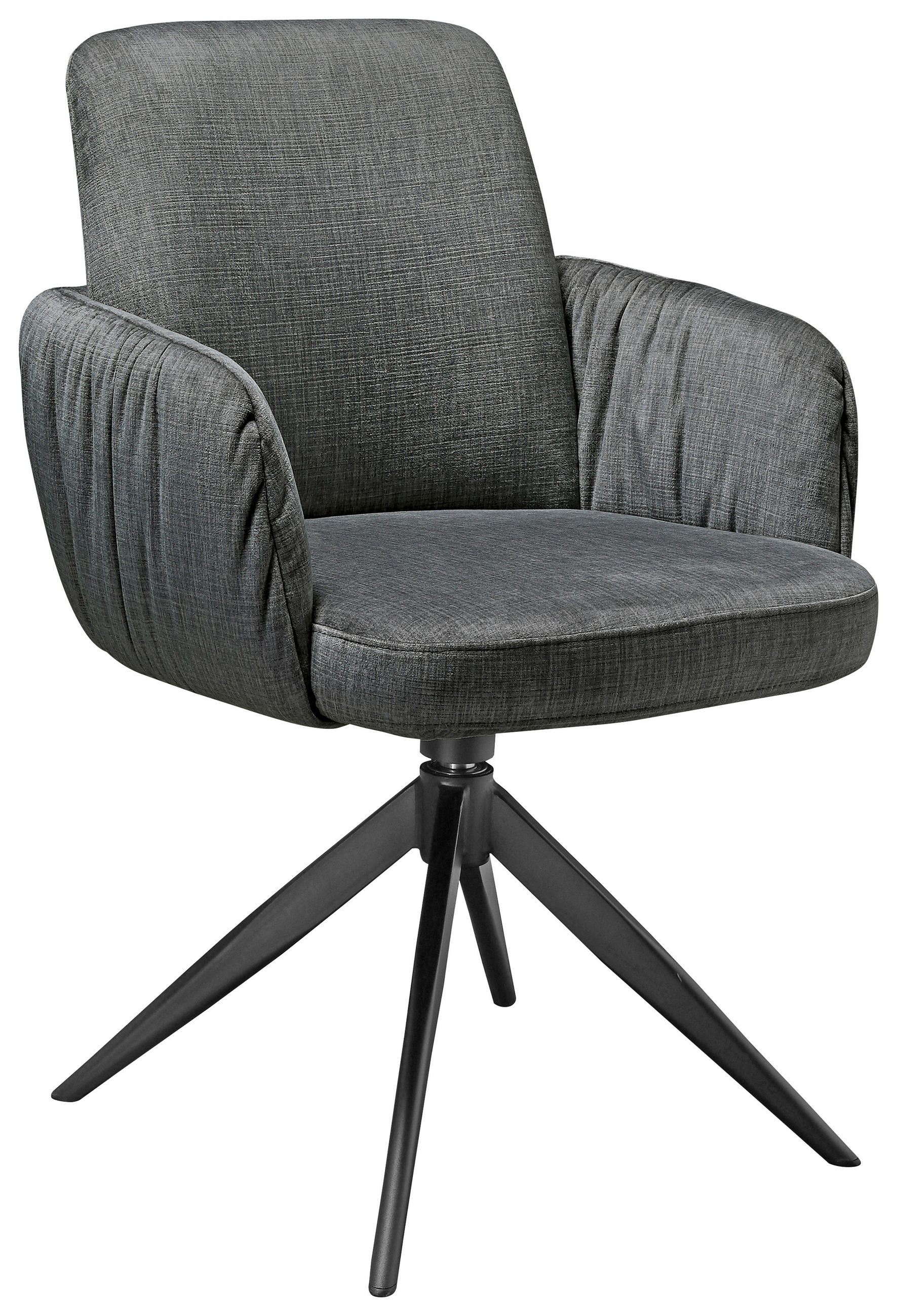ARMLEHNSTUHL  in Eisen Samt  - Schwarz/Grau, Design, Textil/Metall (59/85/62cm) - Moderano