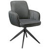 STOL MED ARMSTÖD järn sammet  - svart/grå, Design, metall/textil (59/85/62cm) - Niels Andersson