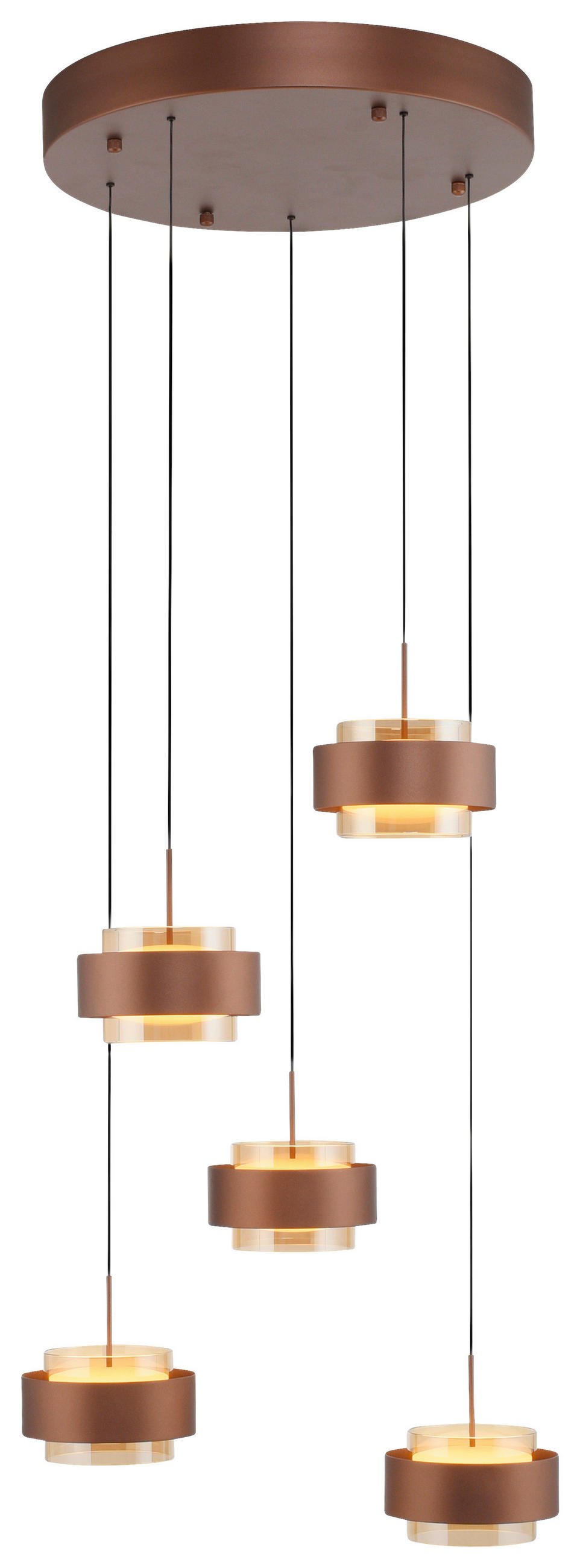 LED-HÄNGELEUCHTE Abby 51/51/200 cm  - Kupferfarben, Design, Kunststoff/Metall (51/51/200cm) - Paul Neuhaus