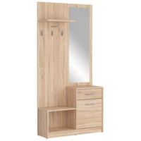 PREDSOBLJE  hrast Sonoma  - hrast Sonoma, Design, drvni materijal (90/185,5/30,5cm) - Carryhome