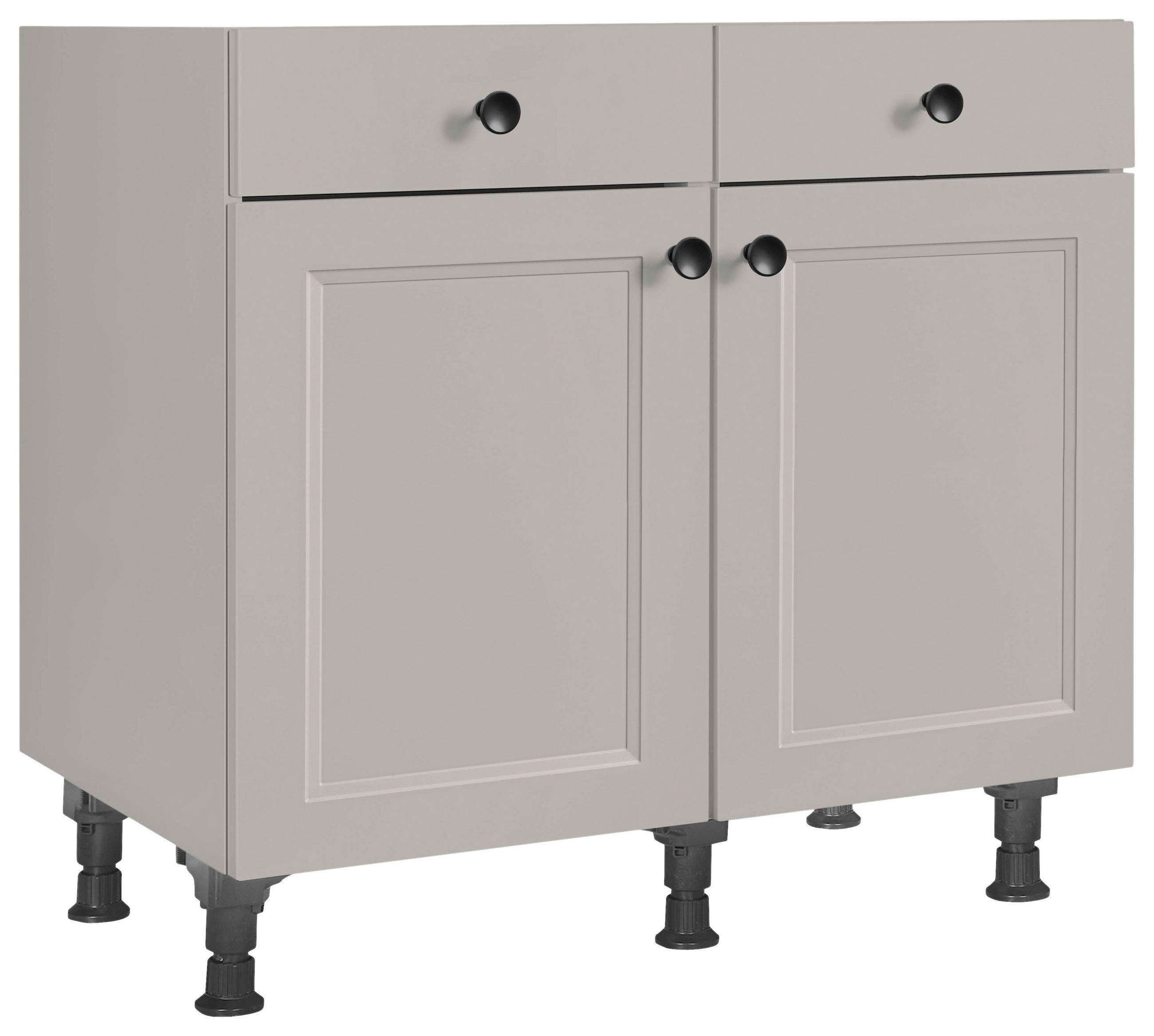 SCHUBKASTENUNTERSCHRANK 90/87/56 cm  in Grau  - Schwarz/Grau, MODERN, Holzwerkstoff/Metall (90/87/56cm) - Nobilia