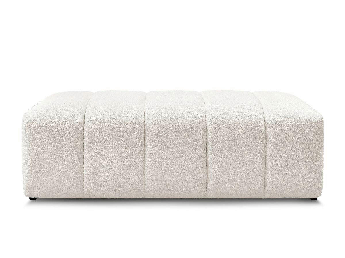 HOCKER ANNECY Bouclé Weiß  - Schwarz/Weiß, MODERN, Kunststoff/Textil (140/45/70cm)