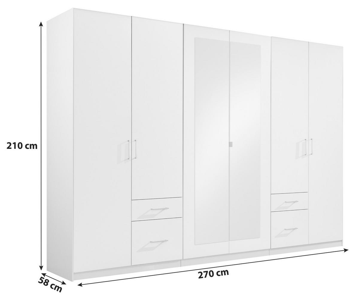 DREHTÜRENSCHRANK 270/210/58 cm 6-türig  - Silberfarben/Graphitfarben, Design, Glas/Holzwerkstoff (270/210/58cm) - MID.YOU