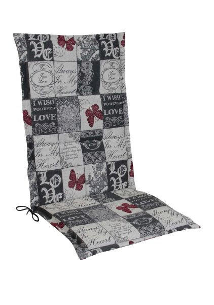SESSELAUFLAGE in Grau, Weiß, Dunkelrot Karo  - Weiß/Grau, Design, Textil (48/4/118cm)