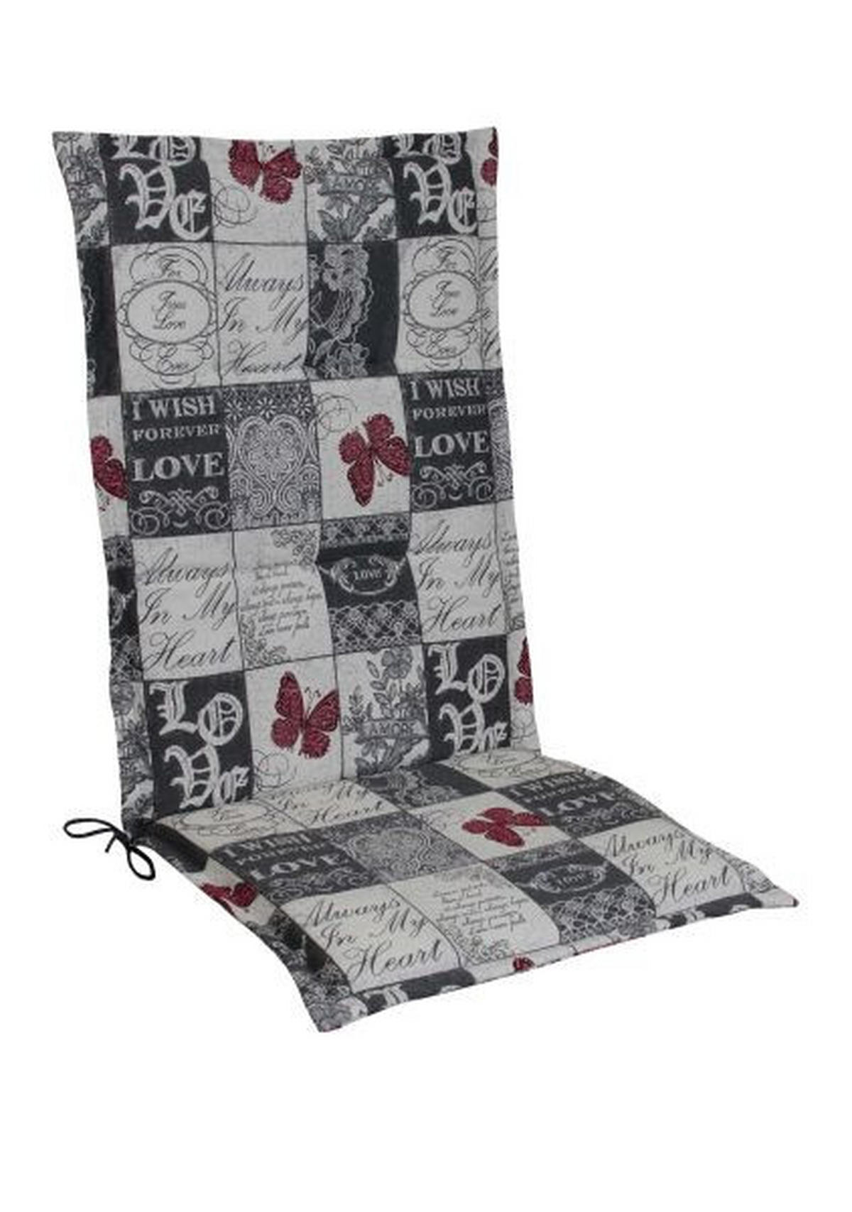 SESSELAUFLAGE in Grau, Weiß, Dunkelrot Karo  - Weiß/Grau, Design, Textil (48/4/118cm)