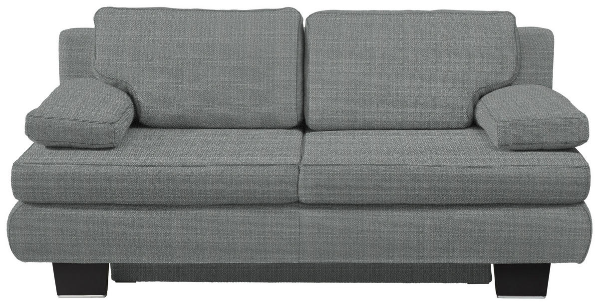 SCHLAFSOFA Macy  mit Fußauswahl, Stoffauswahl, Schlafen auf Sitzhöhe, Rücken echt Grau  - Wengefarben/Grau, Design, Holz/Textil (203/94/100cm) - Novel