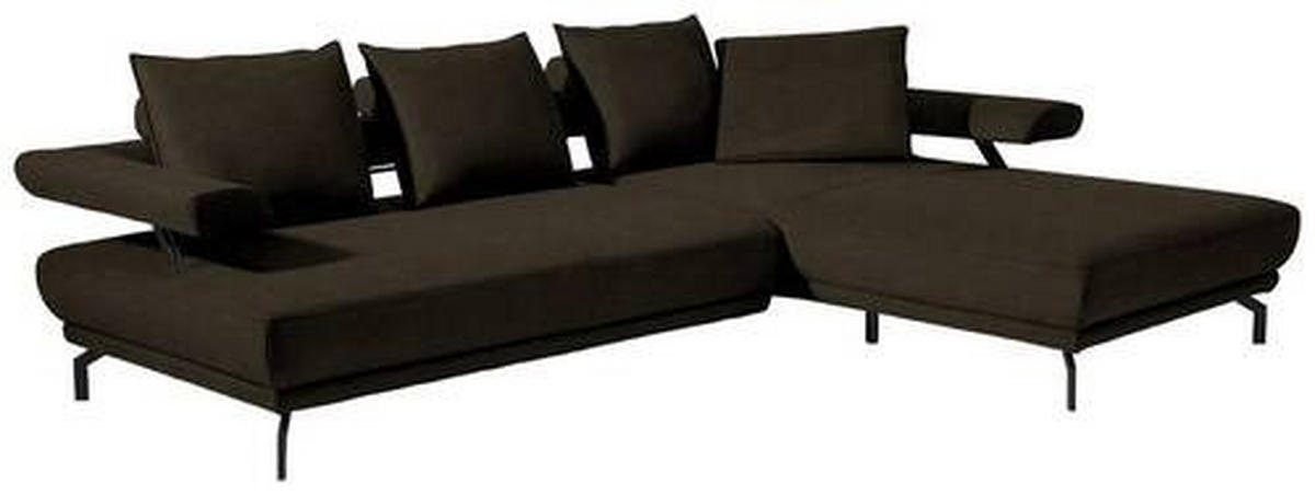 ECKSOFA in Mikrofaser Grün  - Schwarz/Grün, Design, Textil/Metall (305/224cm) - Dieter Knoll
