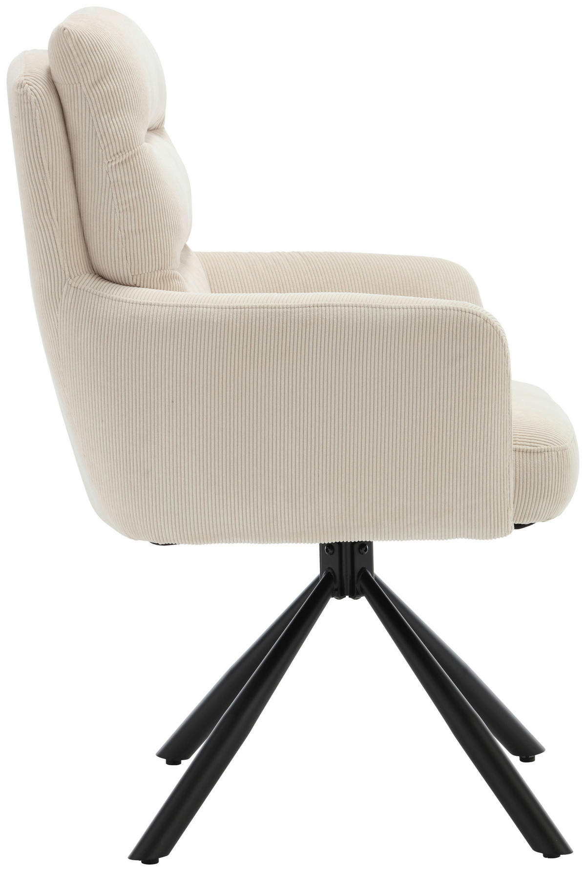 ARMLEHNSTUHL  in Cord  - Beige/Schwarz, KONVENTIONELL, Textil/Metall (58/94/67cm) - Boxxx