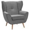 OHRENSESSEL in Cord Grau  - Eichefarben/Grau, Design, Holz/Textil (90/102/90cm) - Stylife