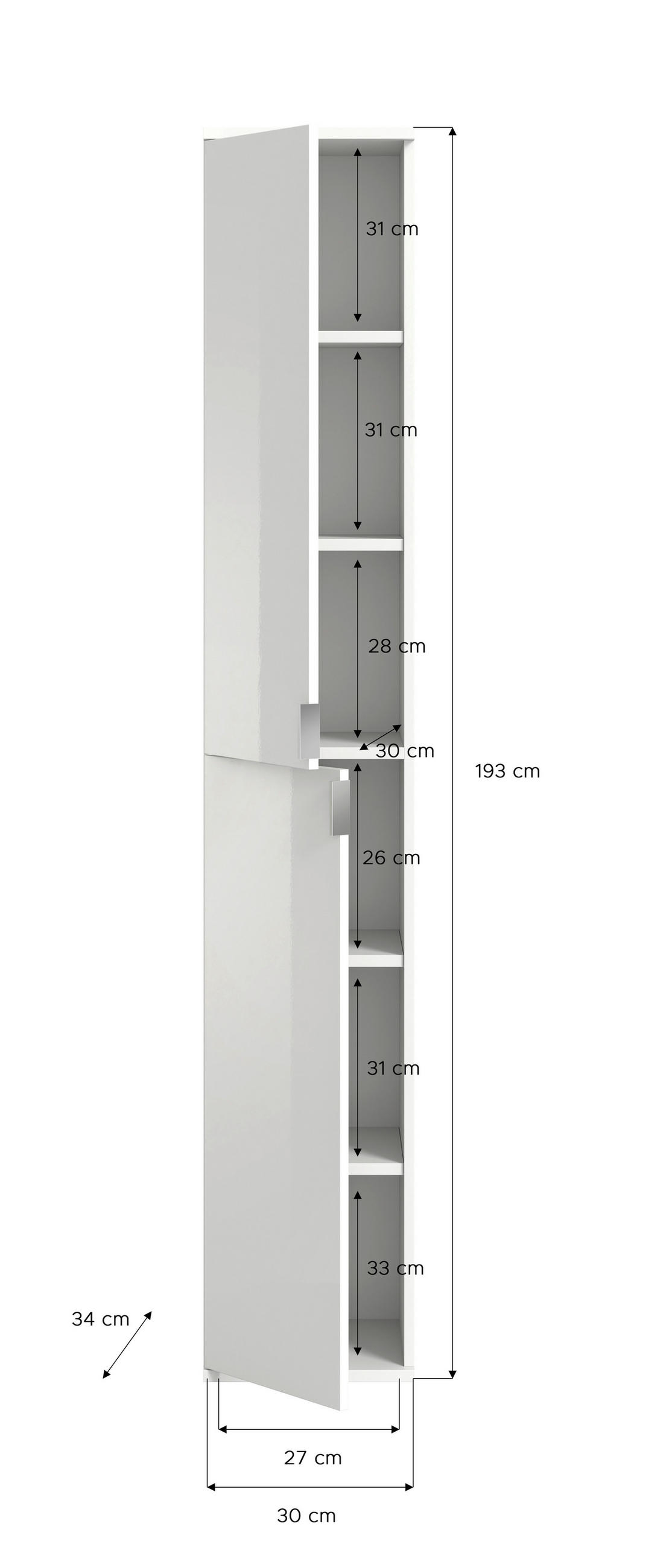 SKŘÍŇ NA ODĚV, 60/193/34 cm - šedá, Konvenční, kov/kompozitní dřevo (60/193/34cm) - MID.YOU