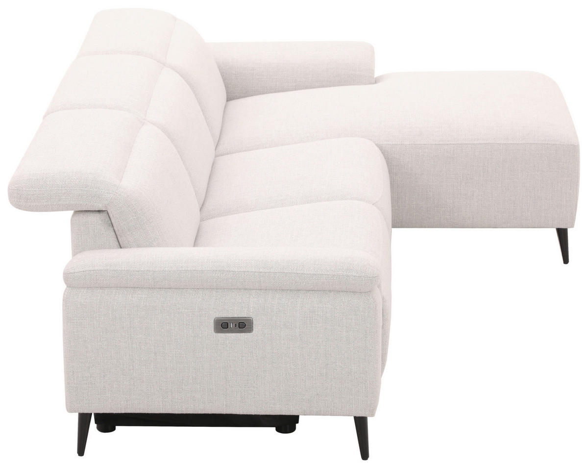 ECKSOFA inkl. Funktionen Hellgrau Leinenoptik  - Schwarzchrom/Hellgrau, Design, Holz/Kunststoff (270/75/171cm) - Xora