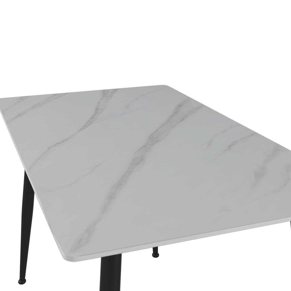 ESSTISCH in Keramik, Metall  - Weiß Hochglanz/Schwarz, Design, Keramik/Metall (140/76/80cm) - P & B