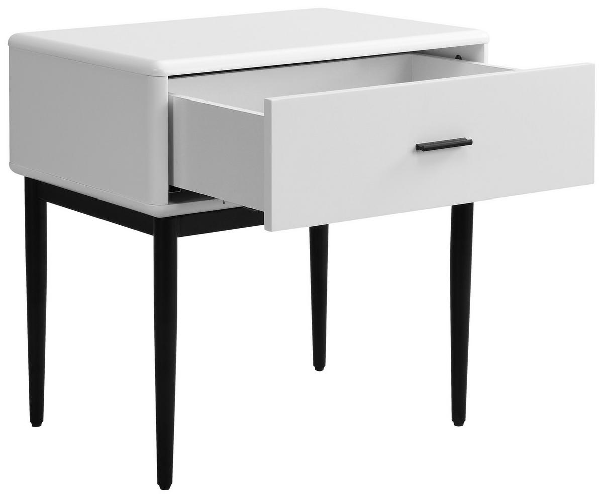 NACHTSCHRANK 54/55/40 cm  - Schwarz/Weiß, MODERN, Holzwerkstoff/Metall (54/55/40cm) - Livetastic