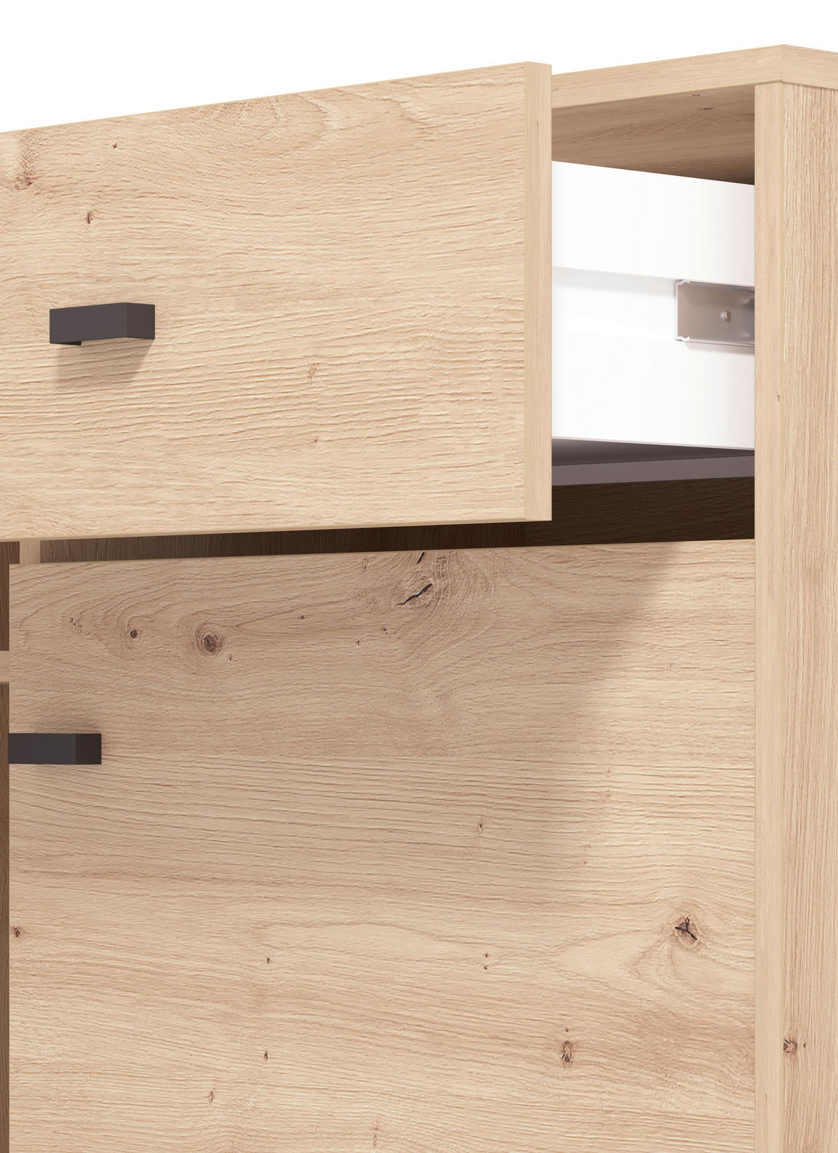 KOMODA   86,5/109,5/40 cm   hrast Artisan  - hrast Artisan/crna, Basics, drvni materijal/metal (86,5/109,5/40cm) - Carryhome