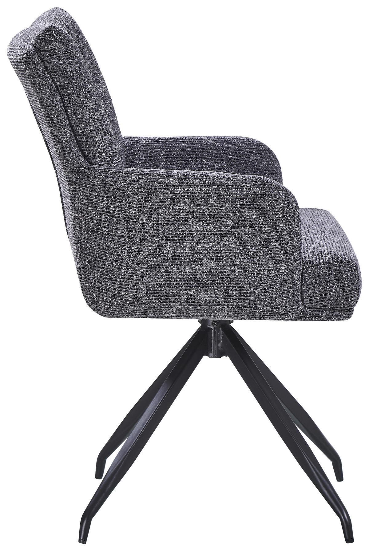 STOLICA S NASLONOM ZA RUKE  siva, crna  metal, tekstil      - siva/crna, Moderno, metal/tekstil (58/88/64cm) - Livetastic
